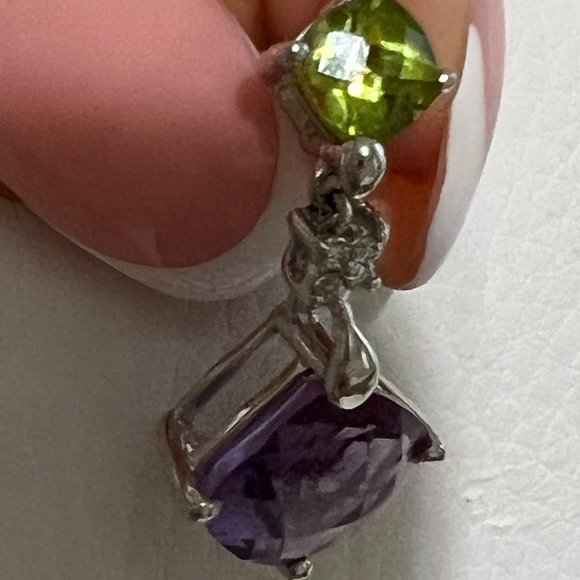 BEAUTIFUL 14K WHITE GOLD EARRINGS & PENDANT SET - Picture 1 of 9